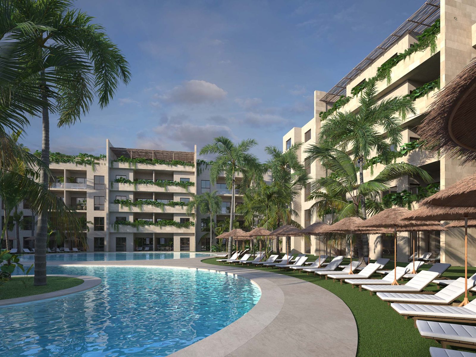 Beach club and infinity pool